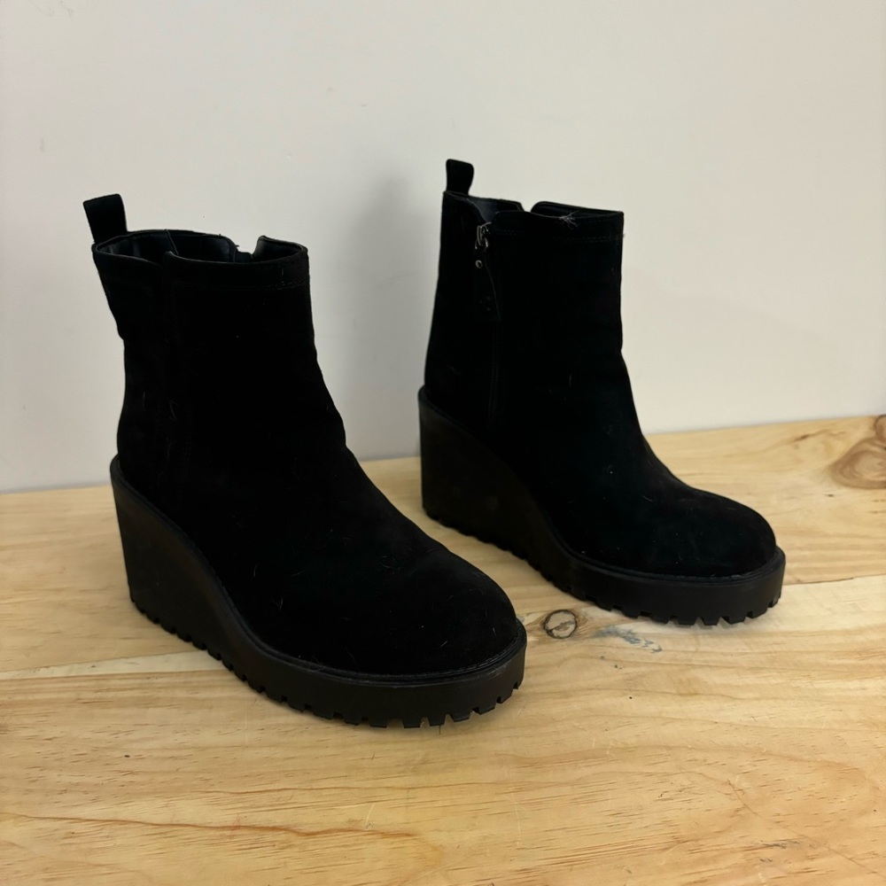 Torrid Black Suede wedge Ankle Booties extra wide
